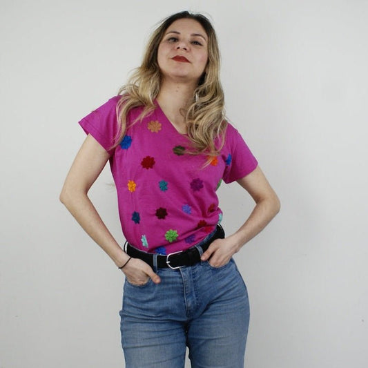 T-skirt Brodert blomst EVOMAR