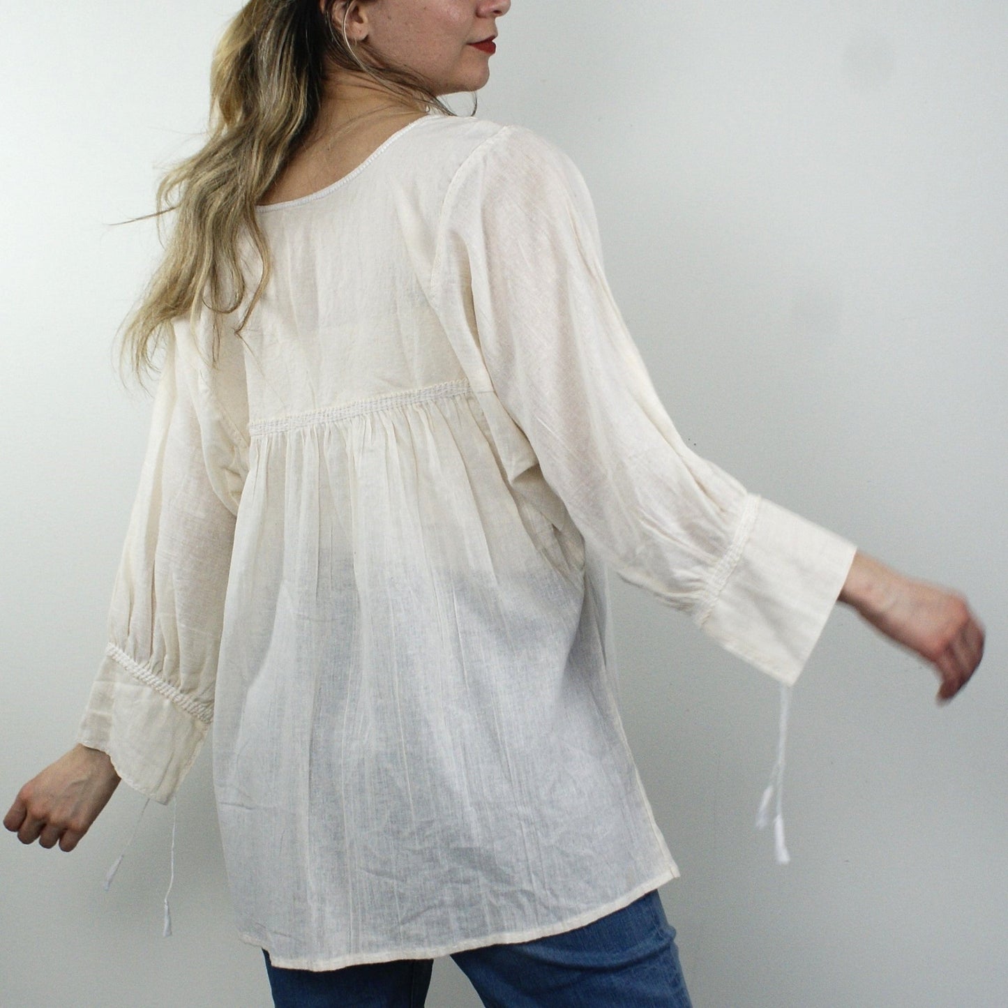 Tunika brodert beige EVOMAR